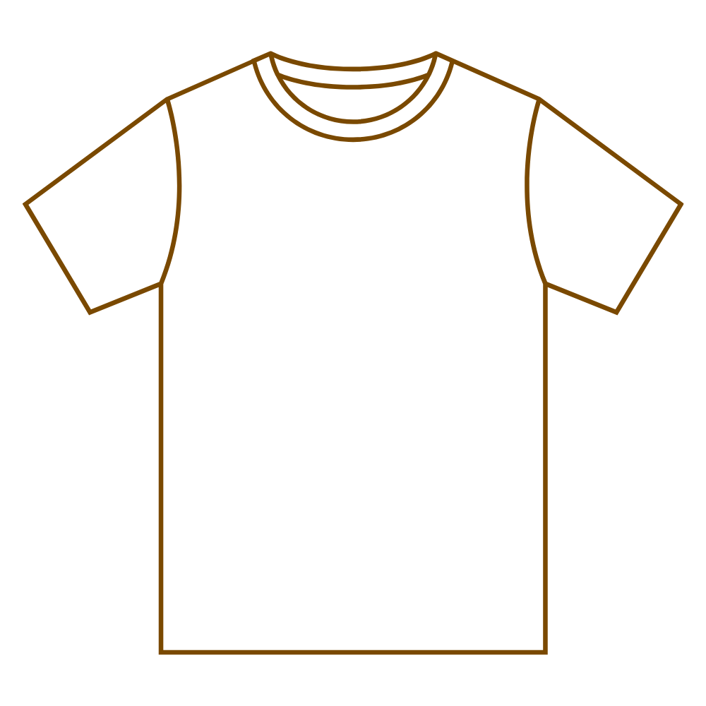 Minimal outline T-shirt icon representing Christian apparel.